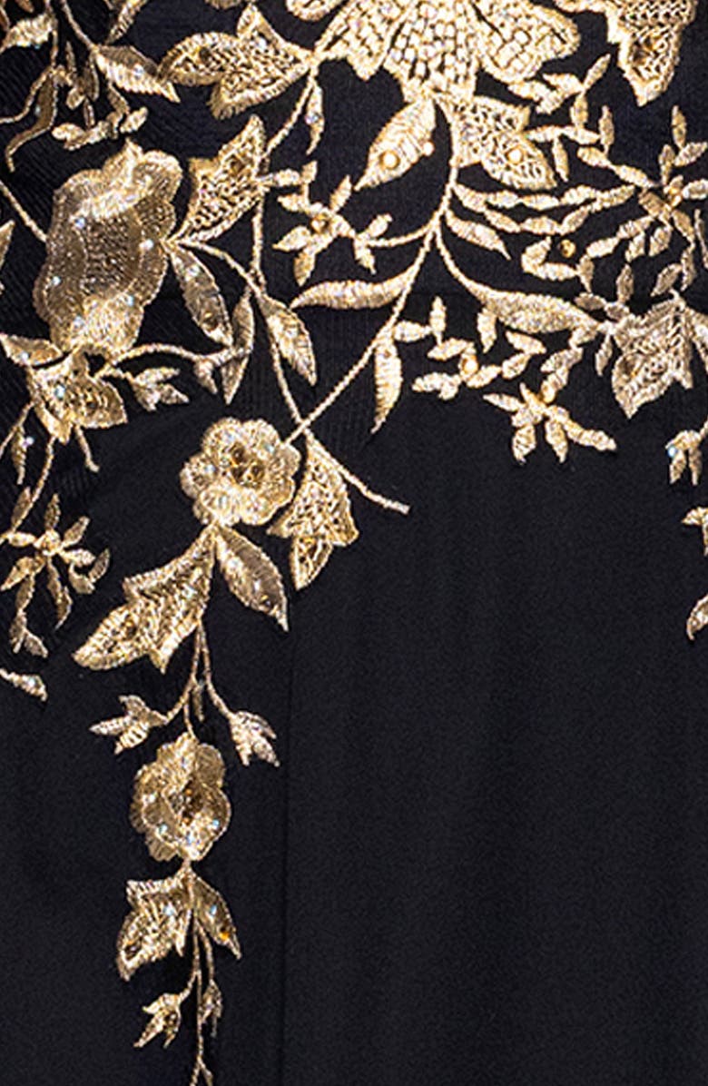 Betsy & Adam Embroidered Cap Sleeve Gown, Alternate, color,