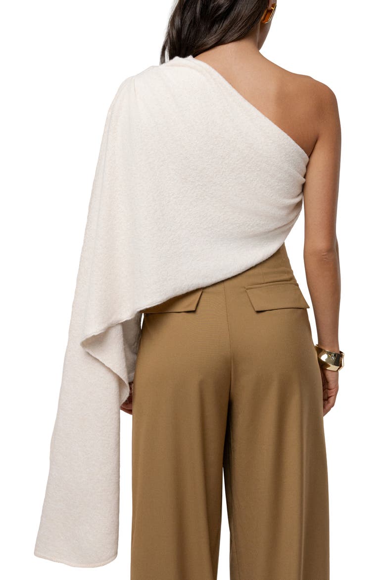 Capsule One-Shoulder Crop Sweater, Alternate, color, IVORY