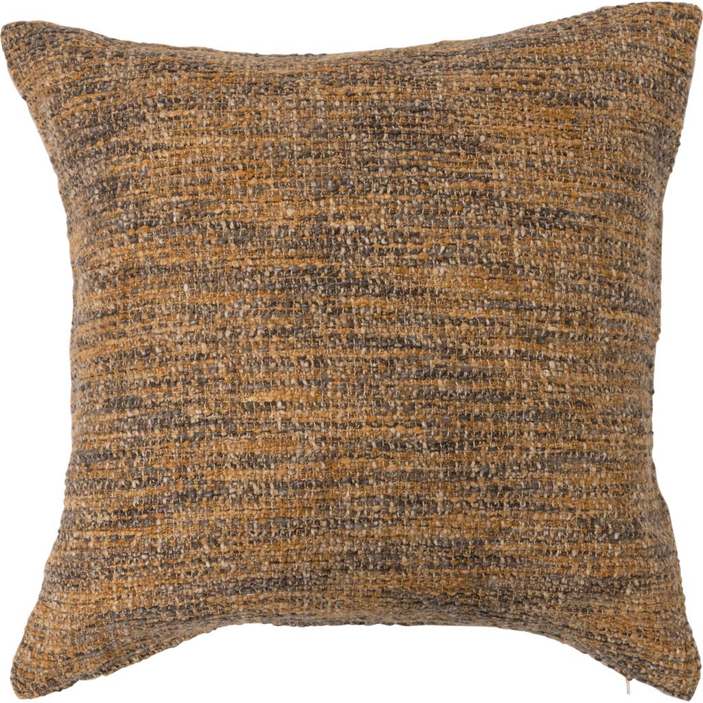 Storied Home Mélange Cotton Blend Bouclé Pillow In Brown