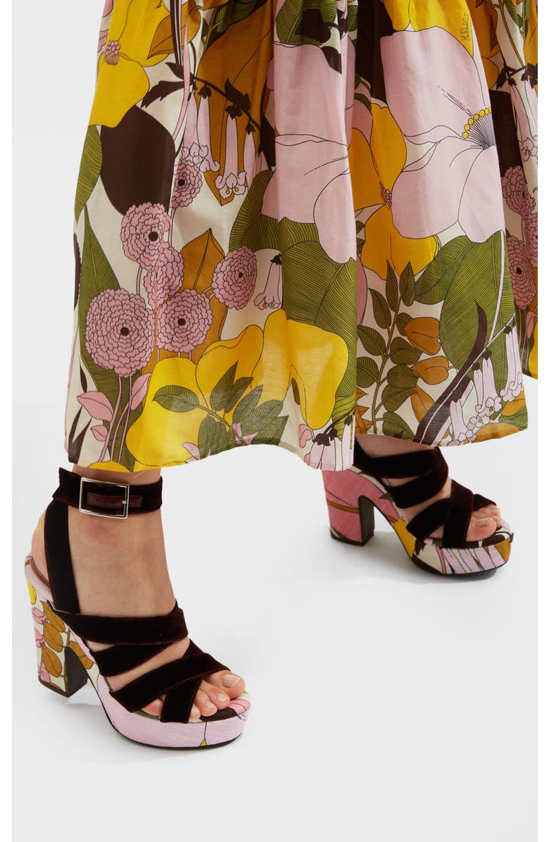 La DoubleJ Medal Wedge Big Flower Rose Pink, Alternate, color, Big Flower Rose Pink