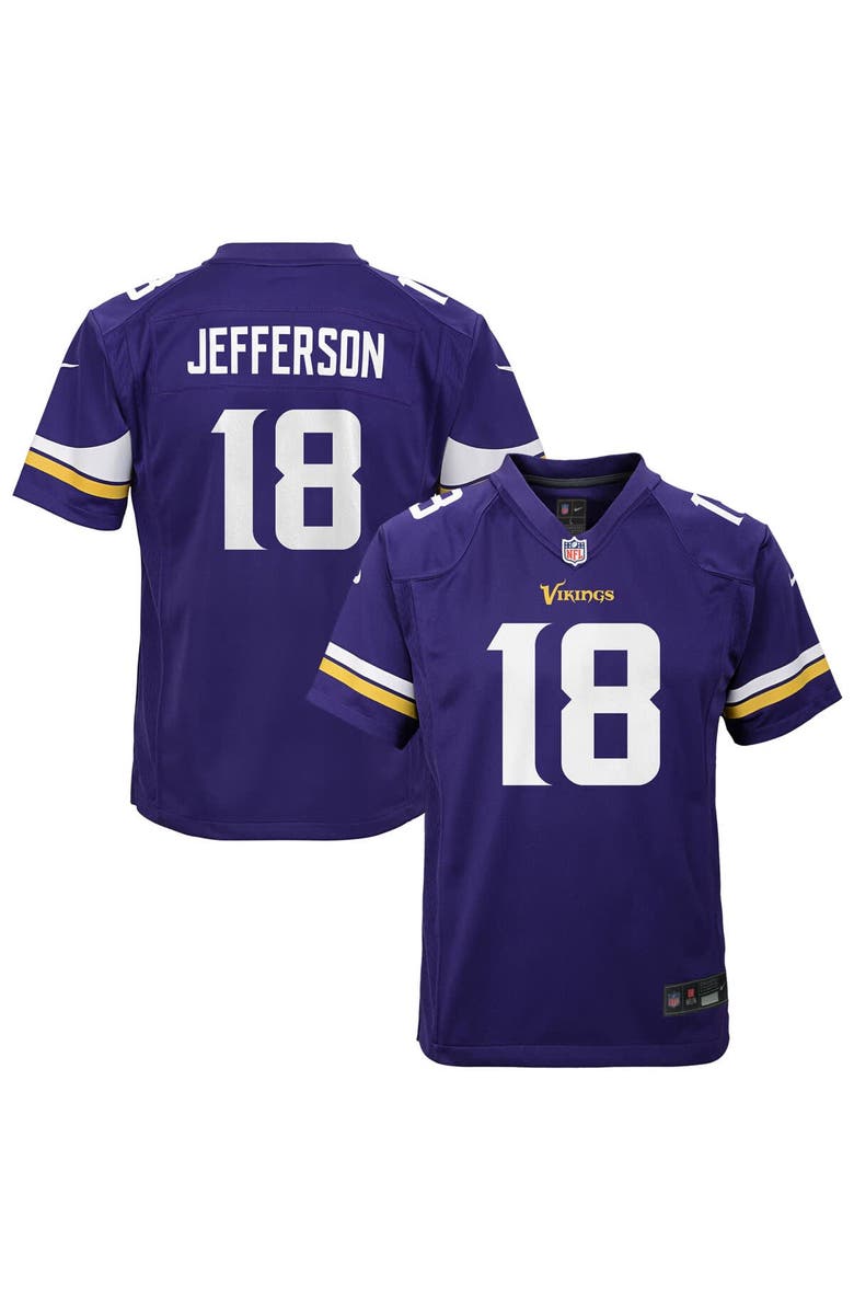 Nike Youth Nike Justin Jefferson Purple Minnesota Vikings Game Jersey, Main, color, Purple