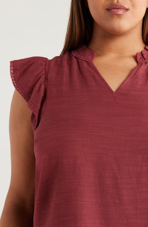 Wit & Wisdom Flutter Sleeve Jersey Top