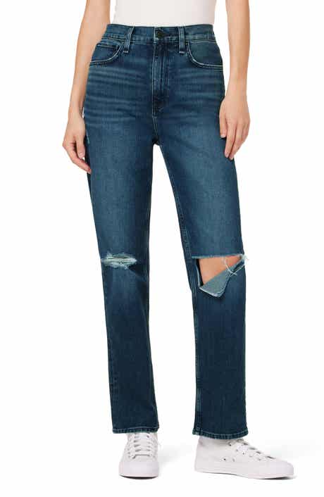 Hudson Jeans Jade Ripped High Waist Loose Straight Leg Jeans