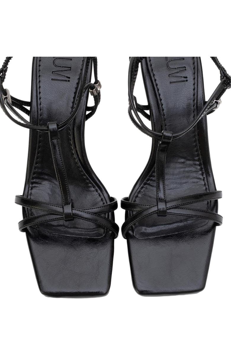 Prologue Shoes Gibson Stiletto Sandal, Alternate, color, Black Faux Leather
