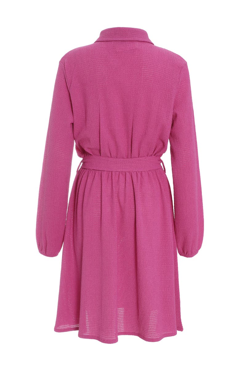 QUIZ Textured Jersey Shirt Dress, Alternate, color, Purple
