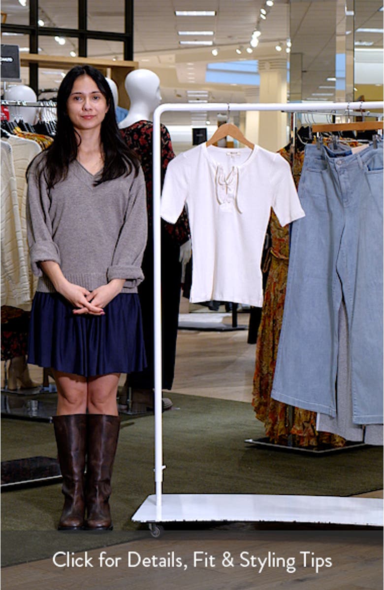 Rib Lace-Up Short-Sleeve T-Shirt, sales video thumbnail