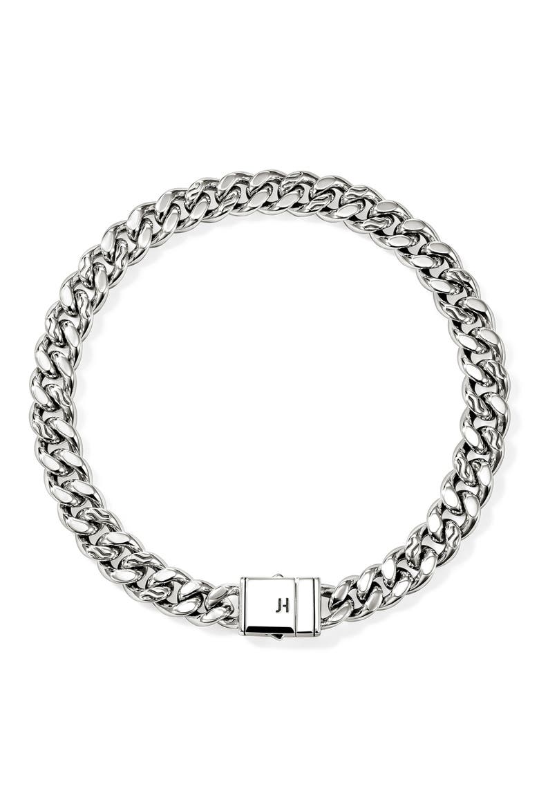 Curb Chain Bracelet, 7mm, Alternate, color, STERLING SILVER