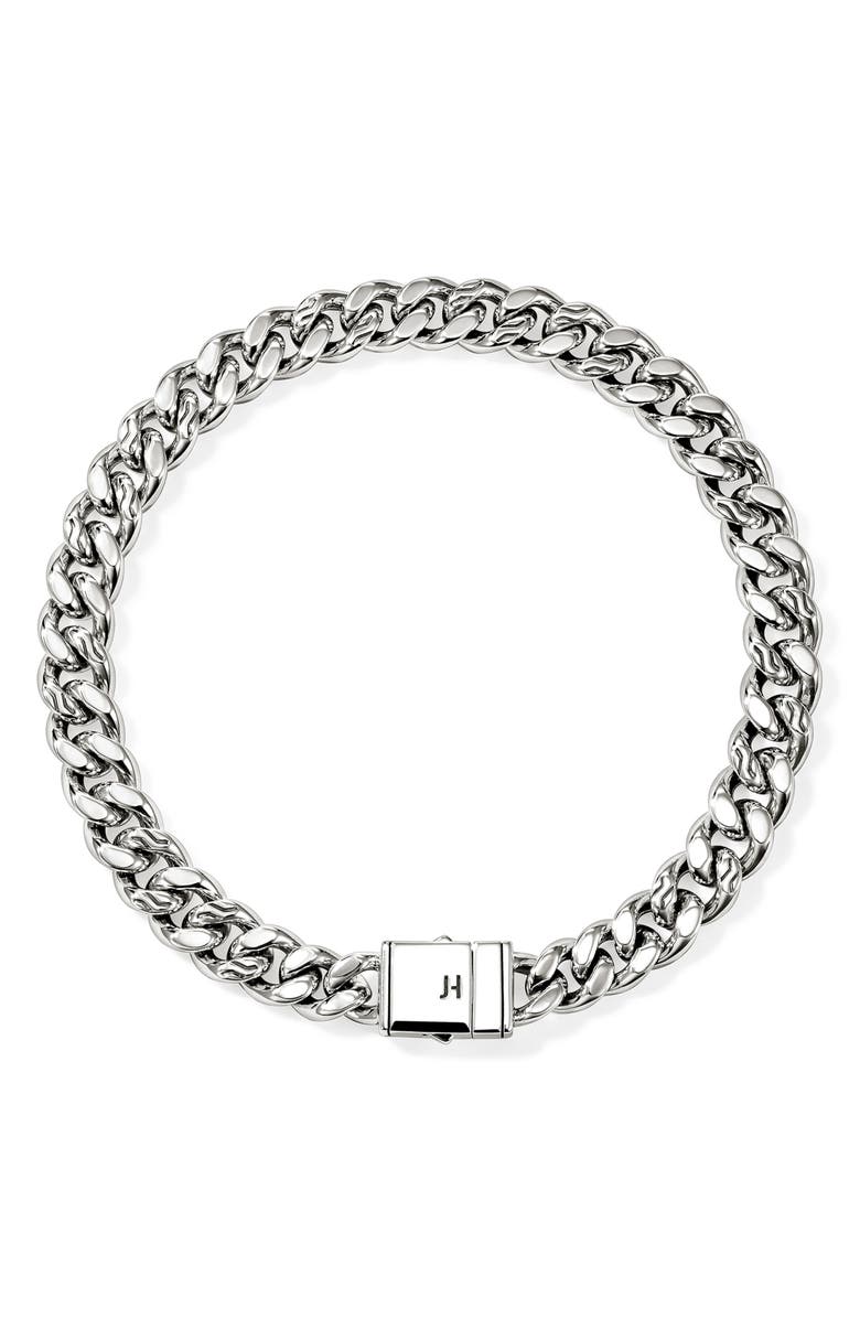 John Hardy Curb Chain Bracelet, 7mm, Alternate, color, Sterling Silver