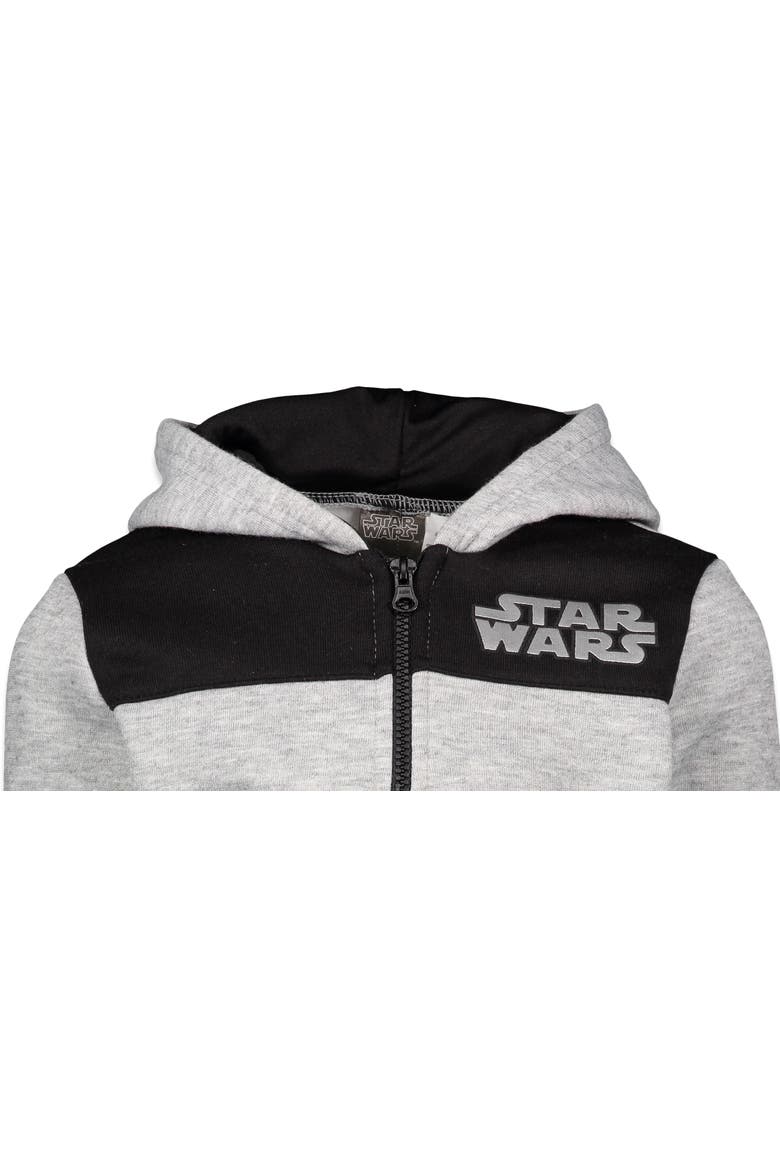 The Mandalorian Baby Yoda Half Zip Hoodie, Alternate, color, Gray