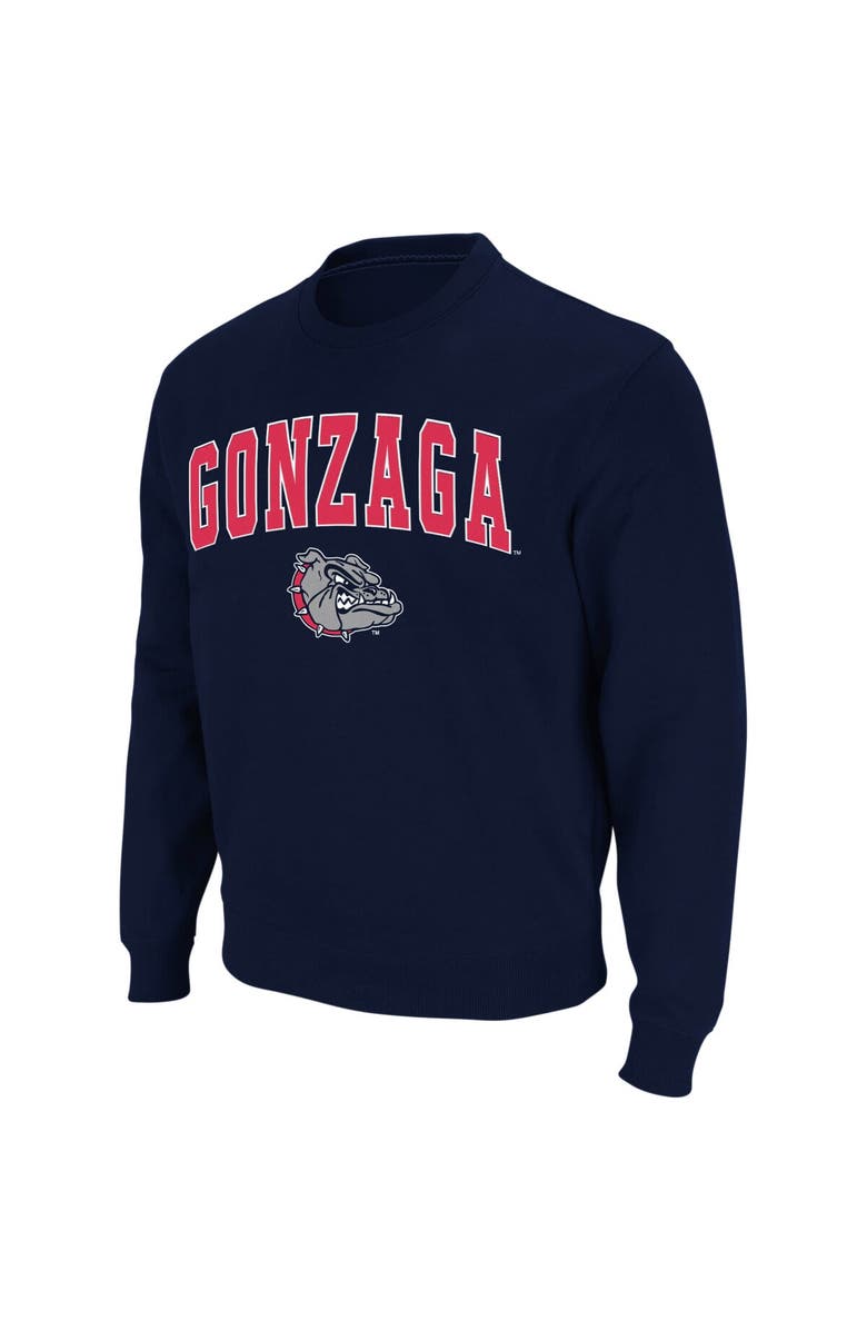 COLOSSEUM Men's Colosseum Navy Gonzaga Bulldogs Arch & Logo Crew Neck Sweatshirt, Alternate, color, Navy