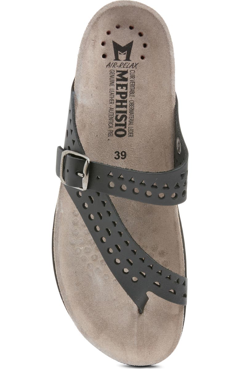 Mephisto Helena Perforated Toe Loop Sandal, Alternate, color, Black Perf