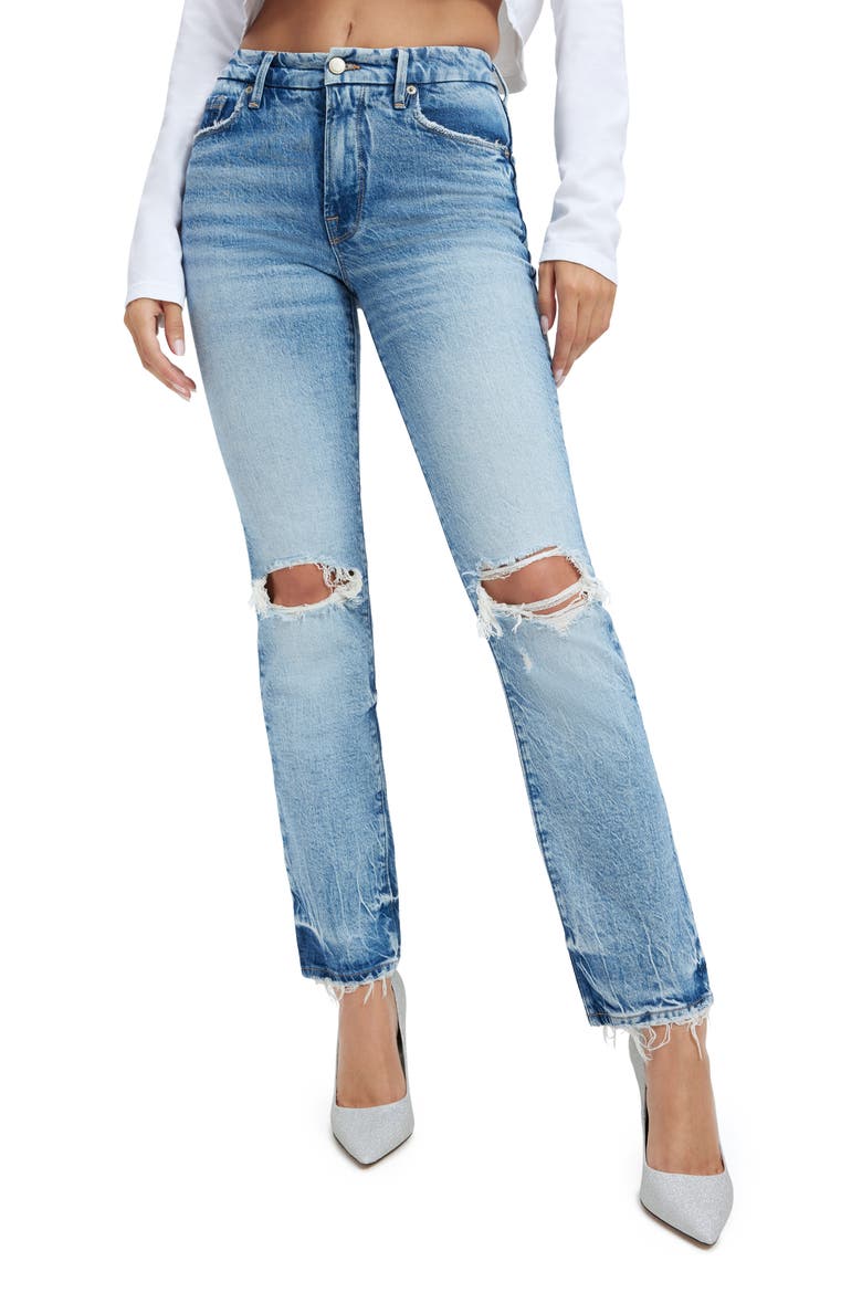 Good Icon High Waist Straight Leg Jeans, Main, color, INDIGO345