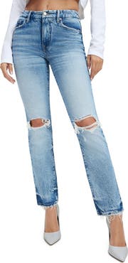 Good American Good Icon High Waist Straight Leg Jeans