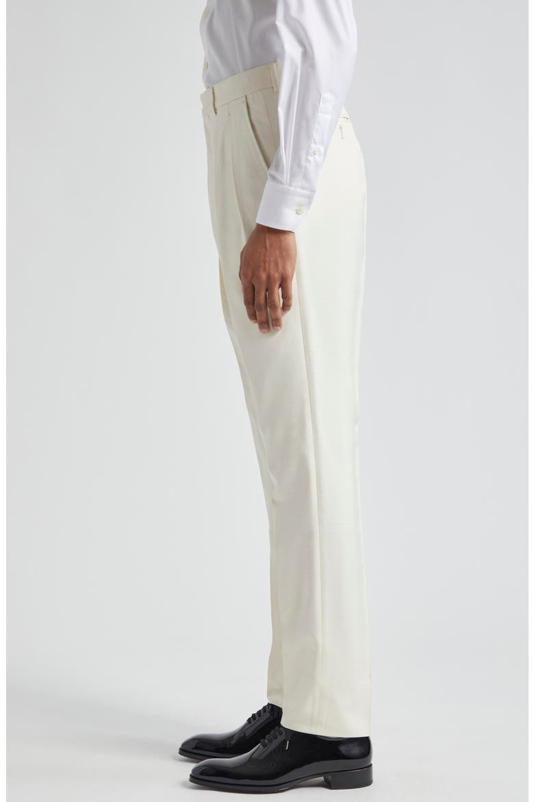 Atticus Tailored Silk Trousers, Alternate, color, BONE