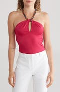 Veronica Beard Akeeva Keyhole Halter Top