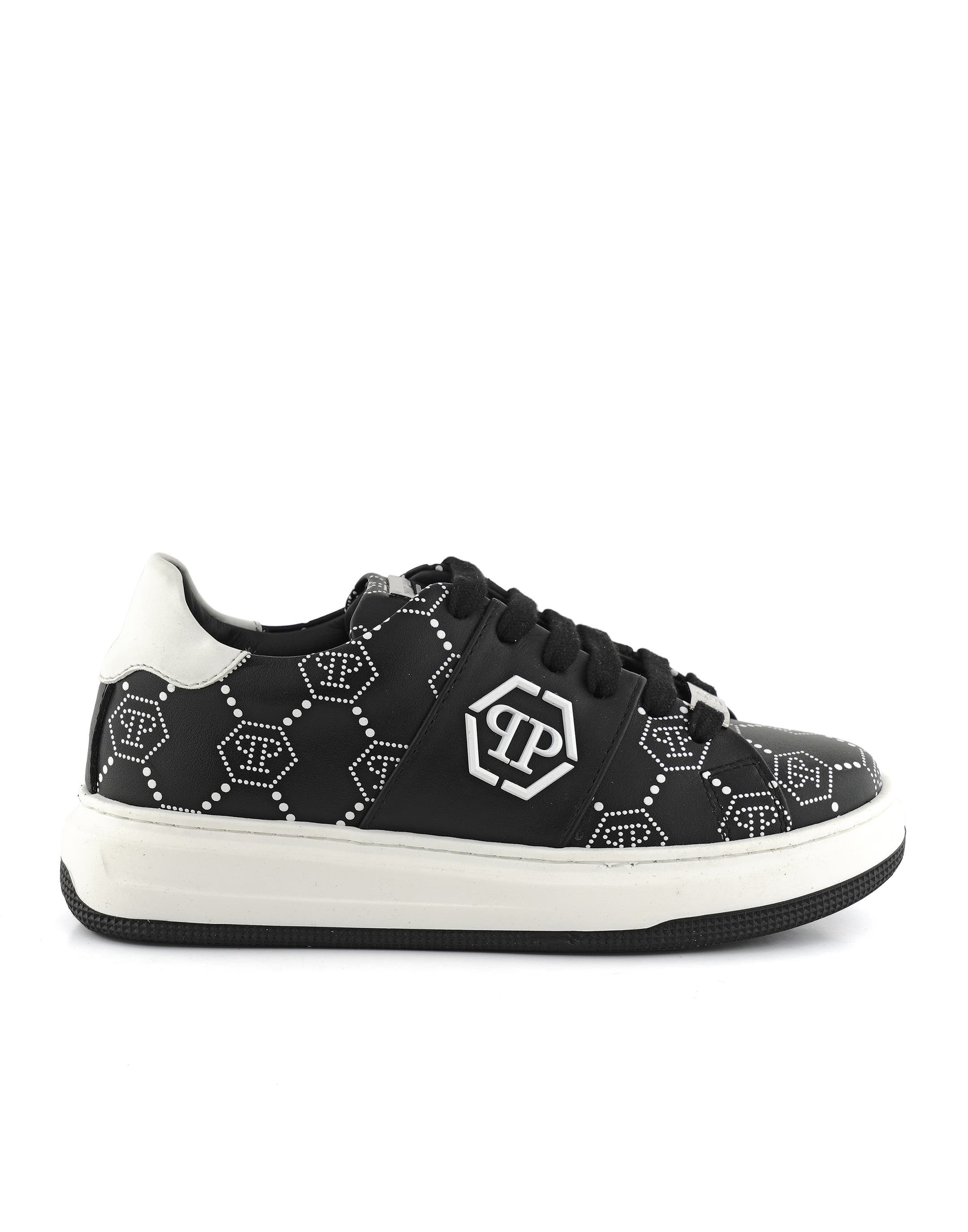 Low-Top Sneakers Monogram Boy, Main, color, black/white