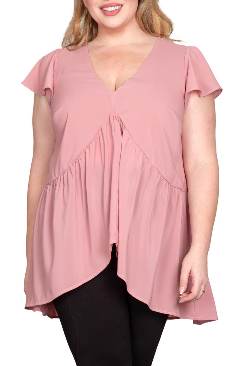 High-Low Tunic Top, Main, color, DUSTY PINK
