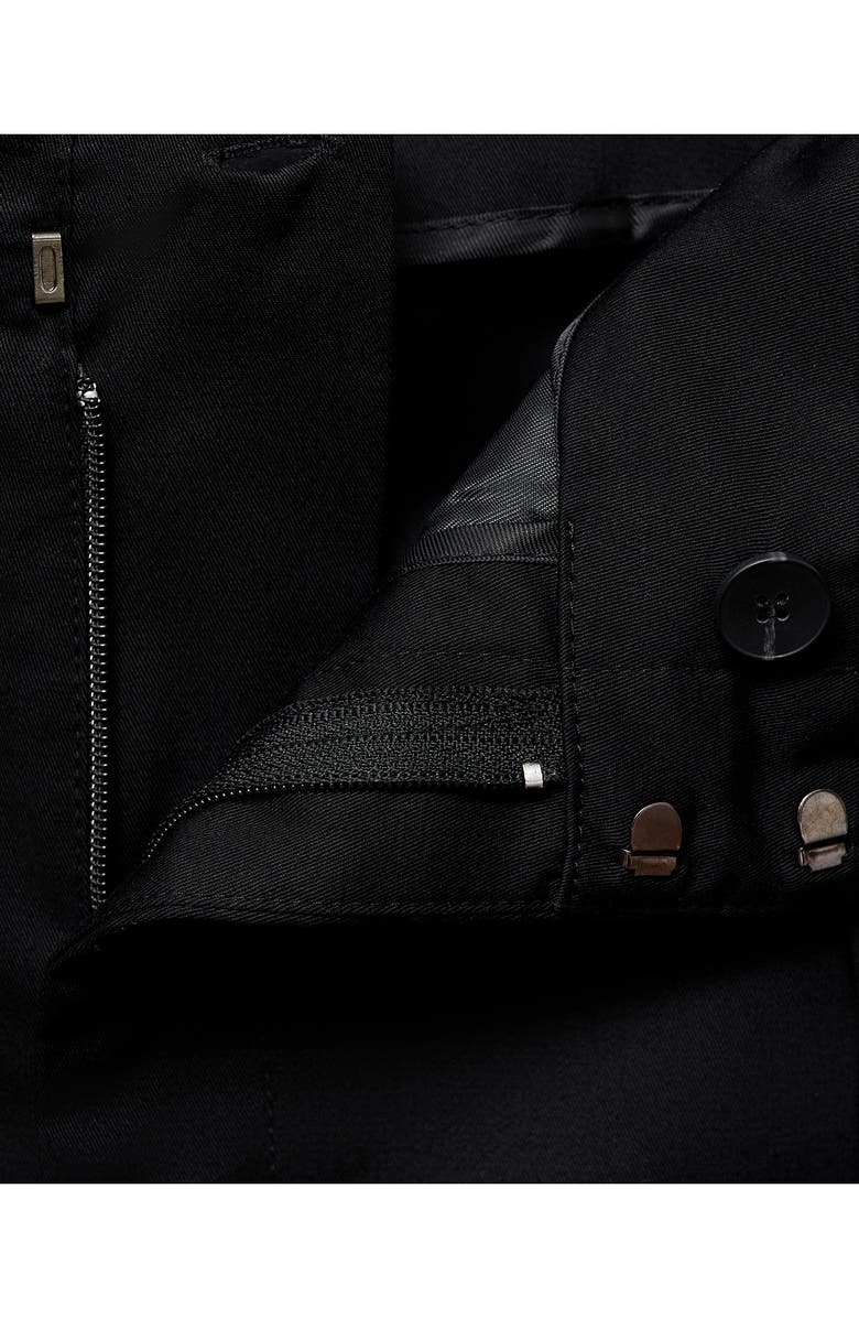 MANGO Straight Leg Cotton Pants, Alternate, color, Black