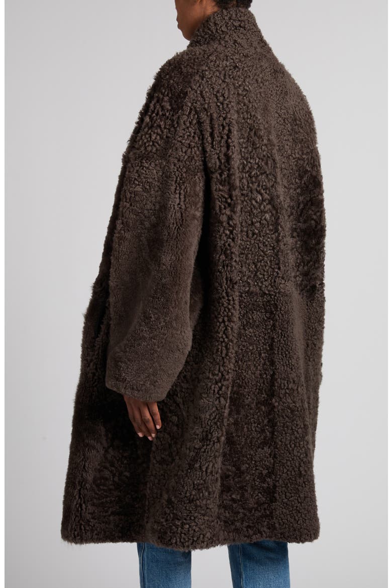 Genuine Shearling Cocoon Coat, Alternate, color, COFFEE/ BLACK