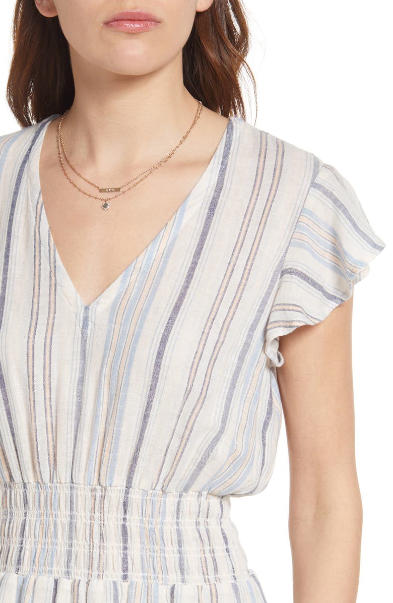 Rails Tara Ruffle Sleeve Linen Blend Dress | Nordstrom