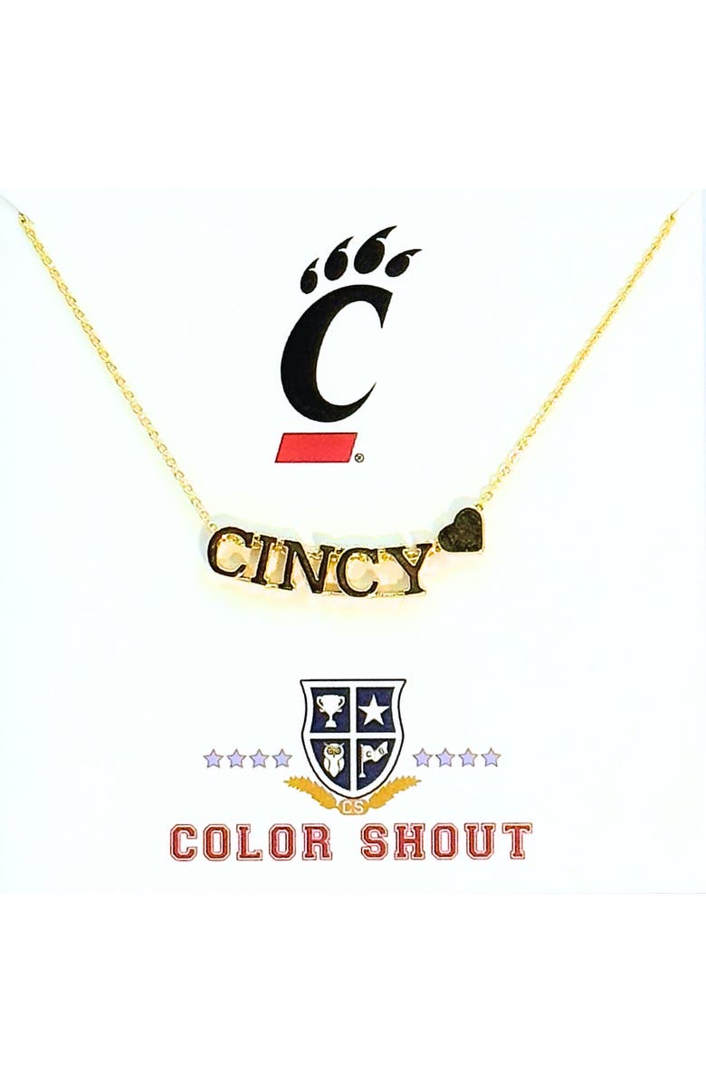 Color Shout University of Cincinatti Gold Heart Necklace, Main, color, Yellow Gold