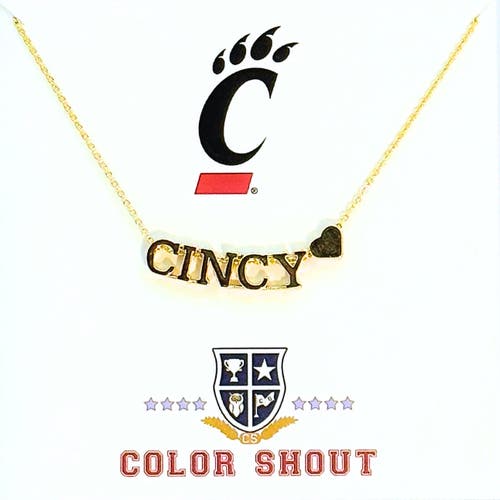 Color Shout University Of Cincinatti Gold Heart Necklace In Multi