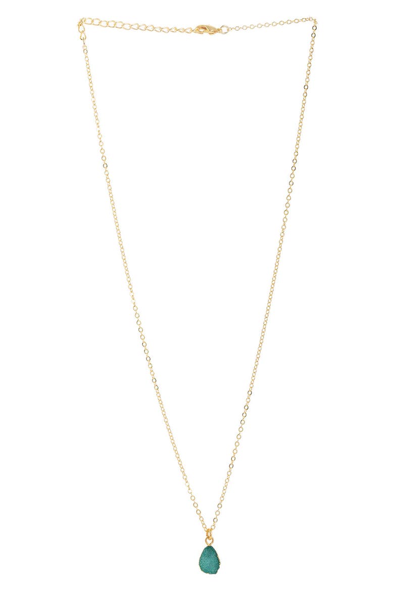 Mini Drusy Earring and Necklace Set, Alternate, color, GREEN