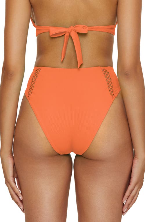Becca Modern Edge High Waist Bikini Bottoms In Orange