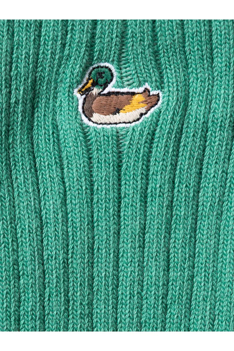 Duck Logo Ribbed Crew Socks, Alternate, color, Plain Mint