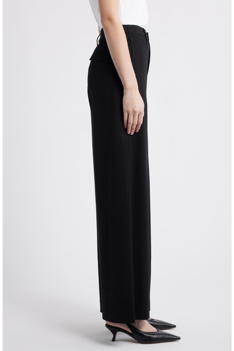 Sofie High Waist Wide Leg Ponte Pants, Alternate, color, BLACK