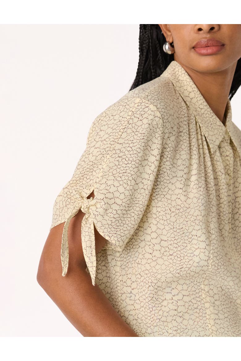 Dashed Marks Tie Sleeve Shirt, Alternate, color, Ivory/Multi