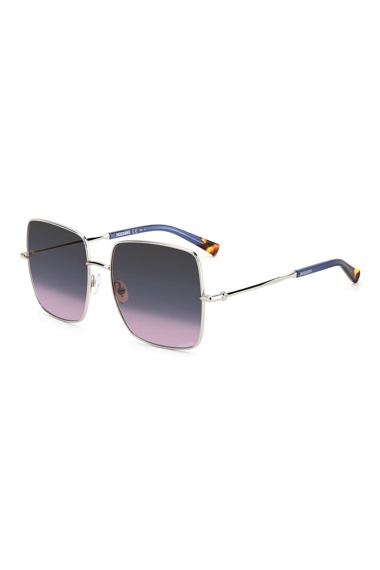 58mm Square Oversize Sunglasses, Alternate, color, PALLADIUM