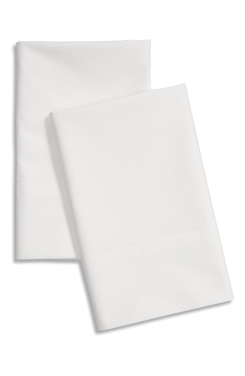 Nordstrom at Home Percale Pillowcases, Main, color, White