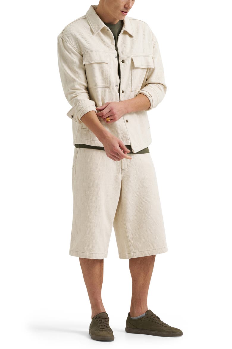 Denim Bermuda Shorts, Alternate, color, NATURAL GREIGE