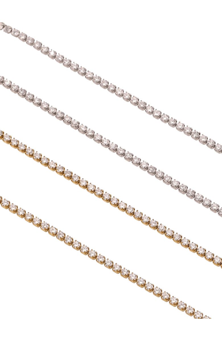 Hollywood Sensation Elegant Cubic Zirconia Choker Tennis Necklace, Alternate, color, Silver