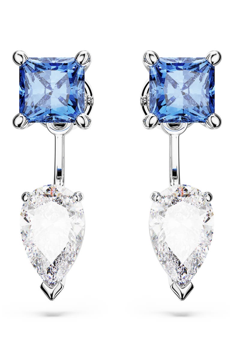 Mesmera Zirconia Jacket Earrings, Alternate, color, BLUE
