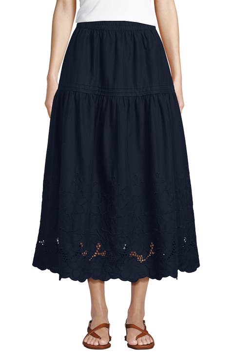 Voile Eyelet Maxi Skirt