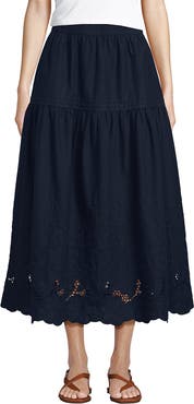Lands' End Voile Eyelet Maxi Skirt