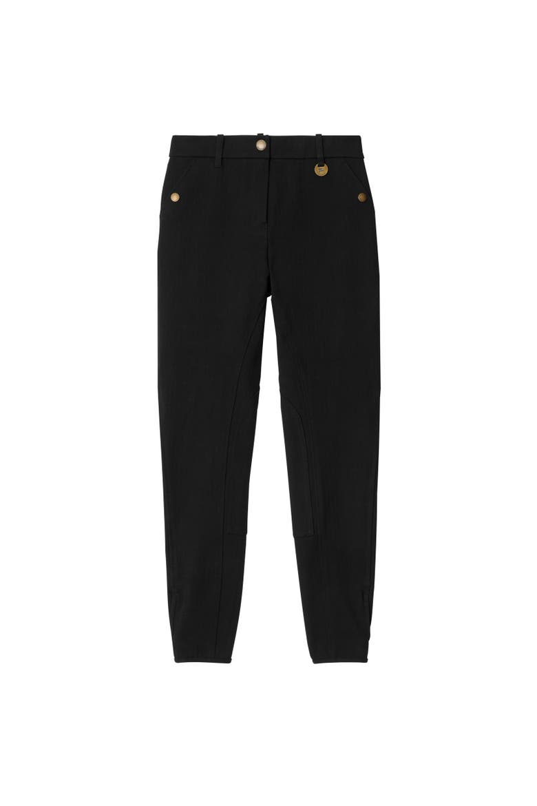 Herringbone Stretch Cotton Jodhpurs, Alternate, color, Black