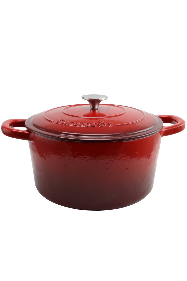 7 Quart Round Cast Iron Dutch Oven, Alternate, color, Red
