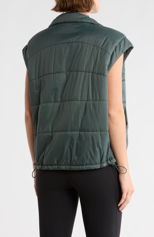 Z By Zella Channel Quilted Puffer Vest In Green