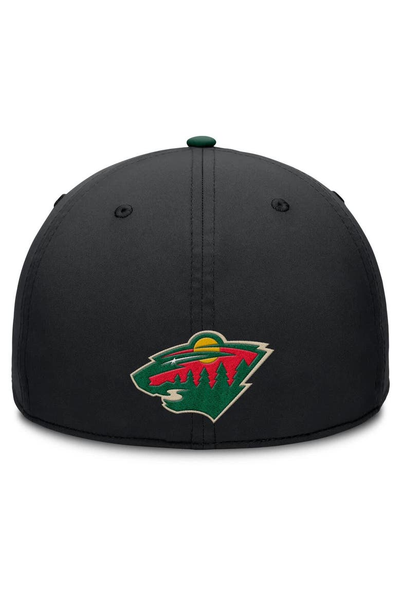 Men's Fanatics Black/Green Minnesota Wild Authentic Pro Rink Team Code Flex Hat, Alternate, color, Black