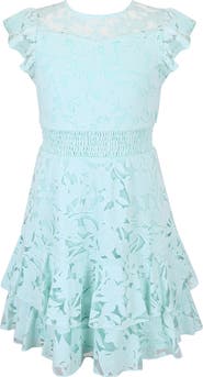 Zunie Kids' Burnout Lace Overlay Party Dress