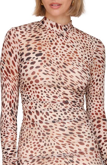 Mock Neck Long Sleeve Body-Con Maxi Dress