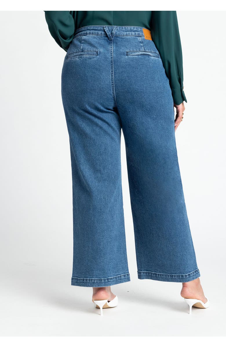 ELOQUII Petite The Trouser Jean, Alternate, color, Medium Wash Denim