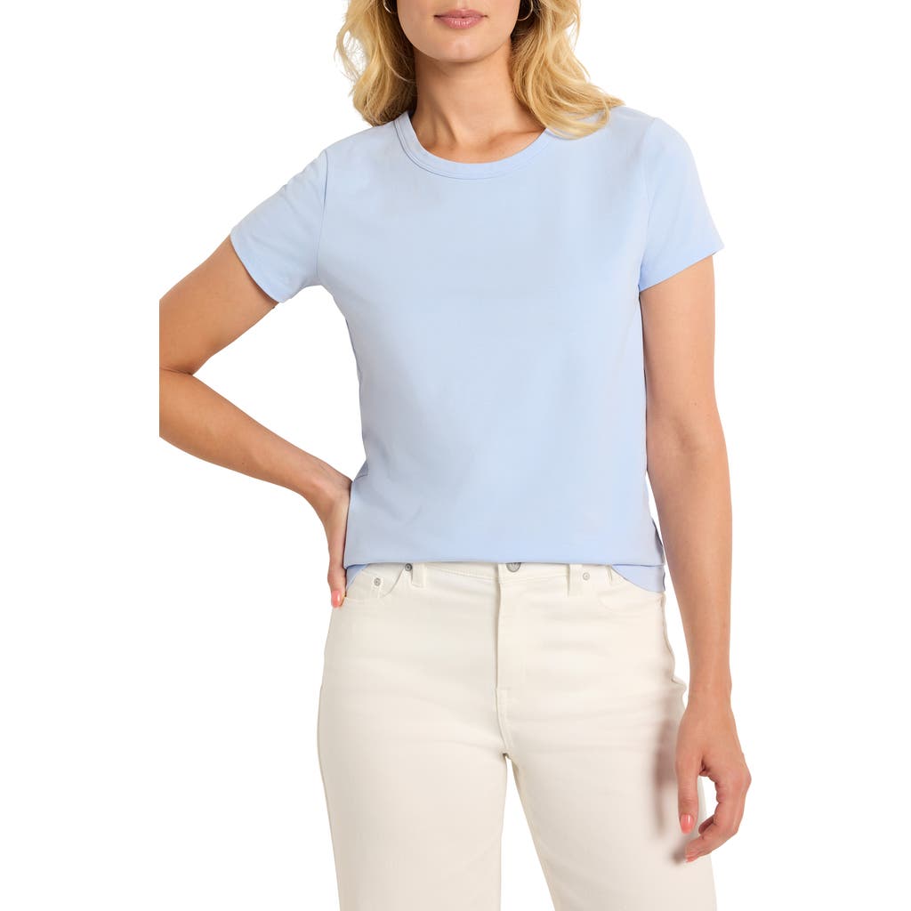 Nic + Zoe Nic+zoe Perfect Knit Crewneck T-shirt In Powder Blue