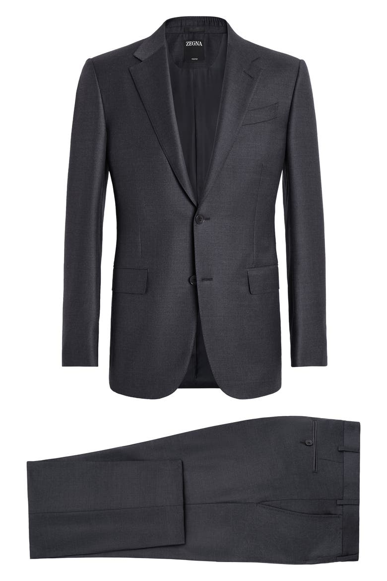 Pin Dot Trofeo Milano Wool Suit, Alternate, color, DARK GREY