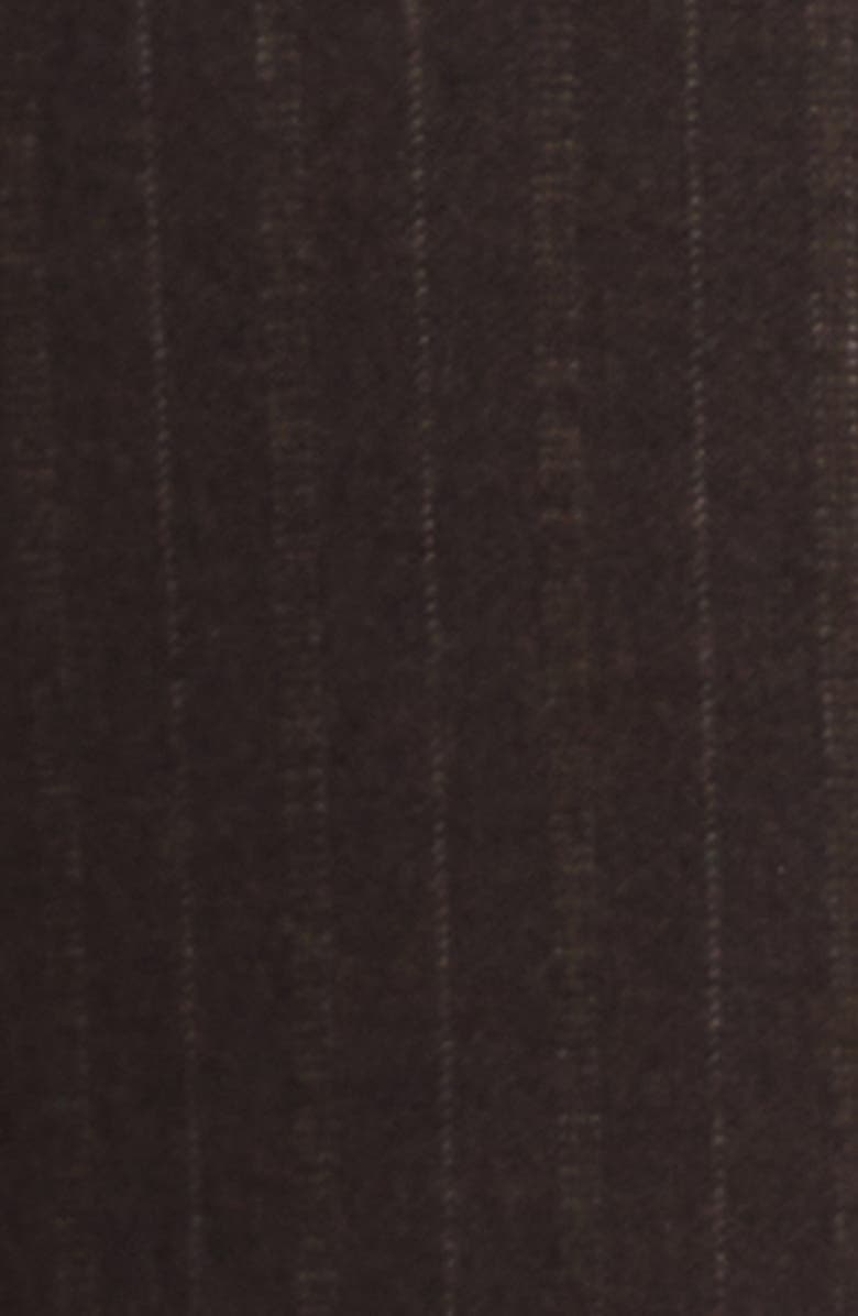 Double RL Pinstripe Wool Flannel Western Tuxedo Jacket, Alternate, color, Brown Charcoal