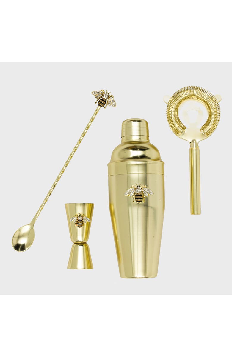 Joanna Buchanan Stripey bee cocktail shaker set, Alternate, color, Gold