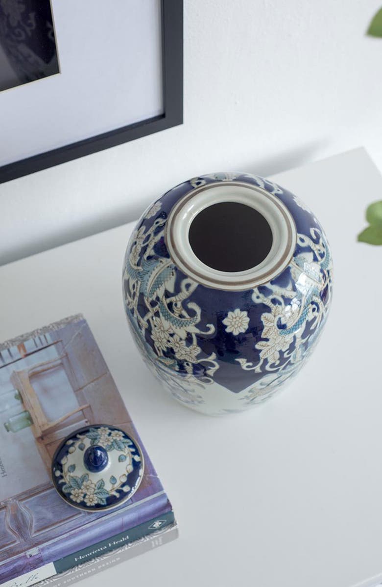 A & B Home Bryn Lidded Jar, Alternate, color, Blue